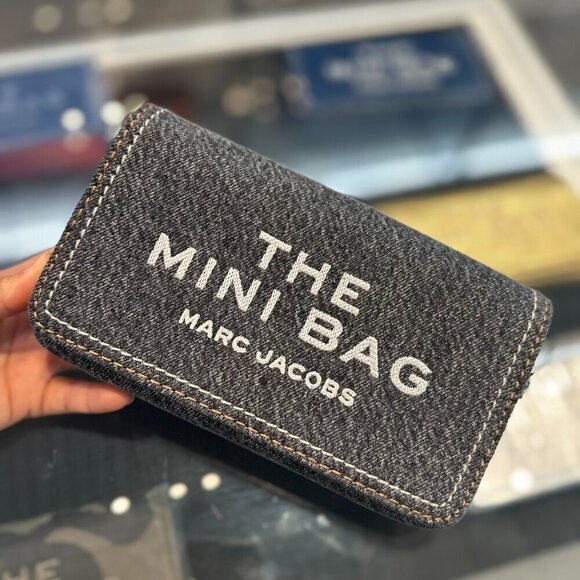 NWT! NEW! Marc Jacobs The Denim Chain Mini Bag -Black Wash - Picture 7 of 15